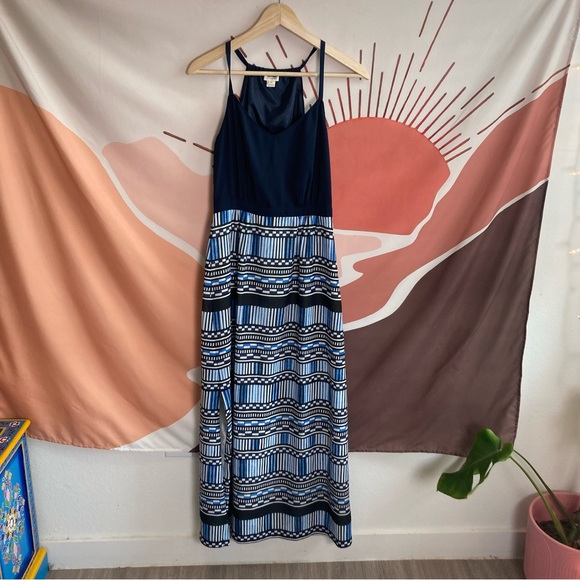 J.Crew Maxi Dress Stripe‎ Sleeveless Blue Sundress Beach Size 0 - Picture 1 of 9